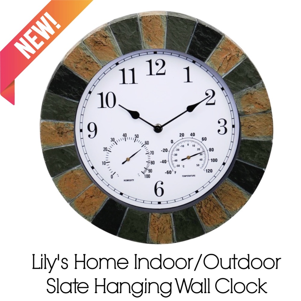 Lily's Home Slate Hanging Wall Clock - Picture 3 of 16